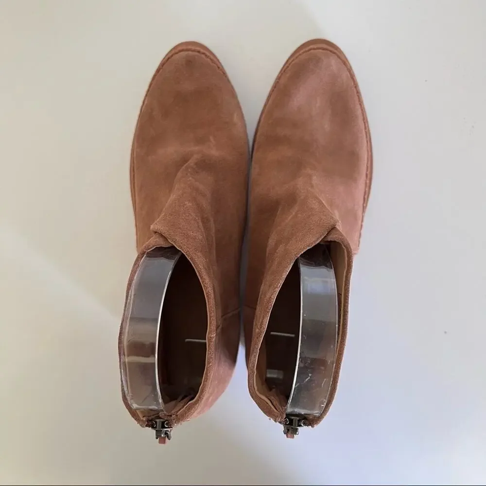 Soludos Women's Moccasin Hand-stitched Venetian Brown‎ Genuine Suede Booties